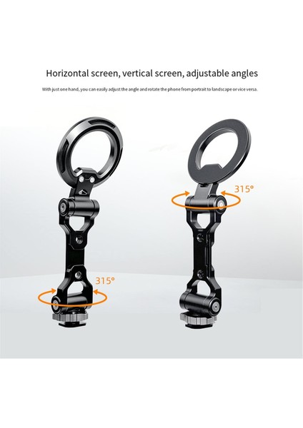 Magsafe IPhone 16-12 Kamera Tripodu Monitör Için 1/4 Inç Soğuk Ayakkabı Kamera Adaptörü ile Manyetik Telefon Tutucu Tripod Bağlama Aparatı (Yurt Dışından) modelleri