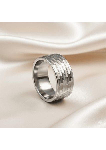 Erkek Xuping Çelik Alyans - Geniş Model - Gümüş Renk - 15 Ölçü fırsatları