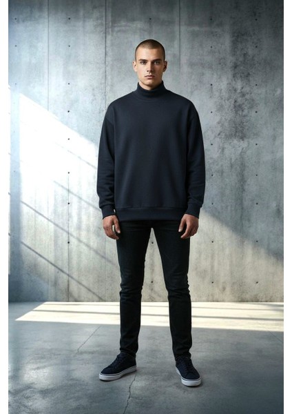 BS-2025-062 Balıkçı Yaka Selanik Örgü Sweatshirt