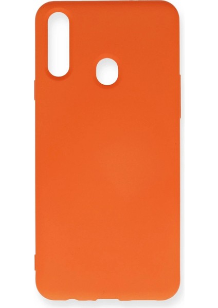 Samsung Galaxy A20S Kılıf Nano Içi Kadife Silikon - TURUNCU-(5796)