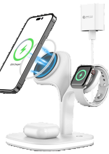 YM-UD22 Kablosuz Şarj Masaüstü Set - BEYAZ-(5796)