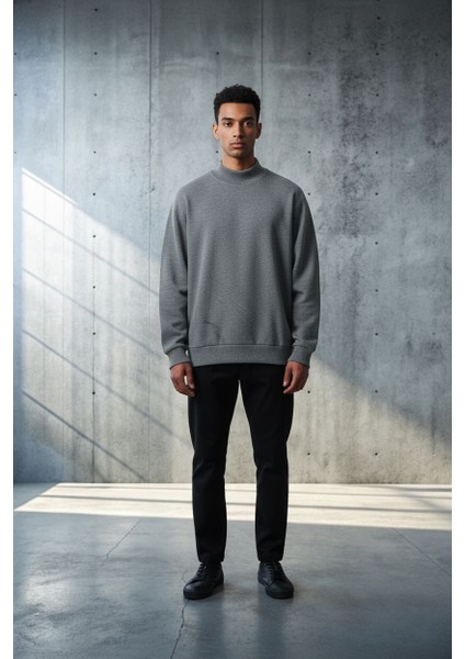 BS-2025-062 Balıkçı Yaka Selanik Örgü Sweatshirt