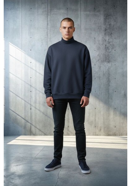 BS-2025-062 Balıkçı Yaka Selanik Örgü Sweatshirt