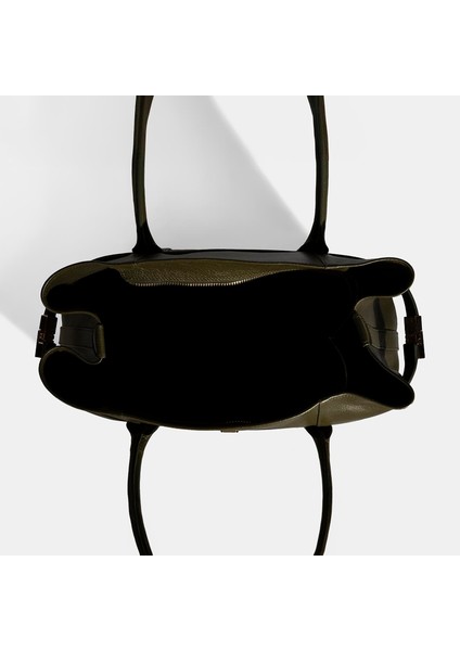 Kadın Yeşil Cüzdan Aksesuarlı Deri Omuz Çantası