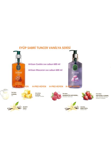 Vanilya Serisi Glutensiz Sıvı Sabunlar, Macaron ve Cookie