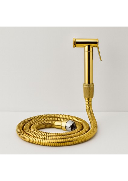 Taharet Matik Lüks Gold Oval Tasarım Su Basınç Ayarlı Hijyenik Kullanım Uyumlu Bide Spreyi