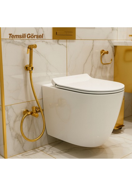 Taharet Matik Lüks Gold Oval Tasarım Su Basınç Ayarlı Hijyenik Kullanım Uyumlu Bide Spreyi modelleri