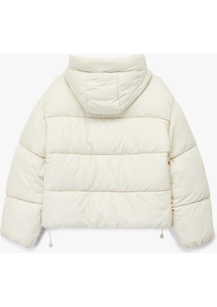 Rahat Kalıp Fermuarlı Kapüşonlu Kapitoneli Dik Yaka Şişme Mont fırsatları