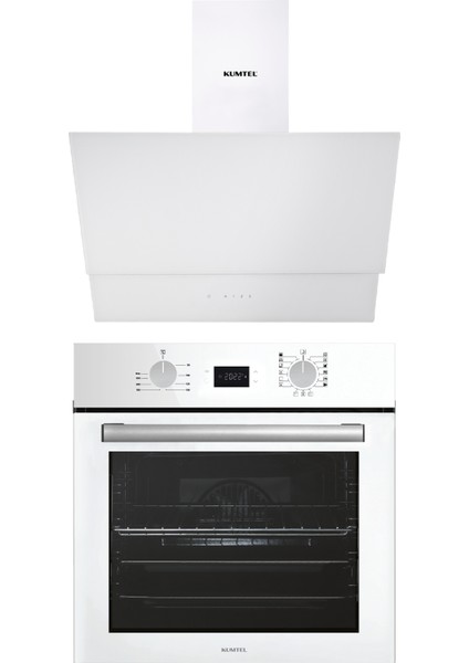 Digital Plus 15 Programlı 2\'li Beyaz ankastre Set (Fırın-Davlumbaz)