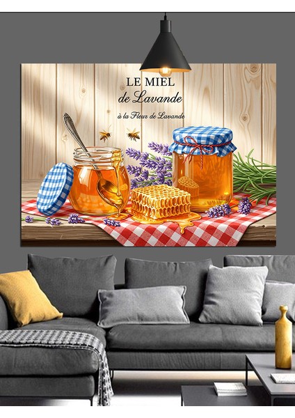 Bal Reçel Kavanozları Natürmort Dekoratif Kanvas - Mdf Ahşap Tablo