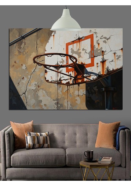 Sert Basketbol Potası Figürü Dekoratif Kanvas - Mdf Ahşap Tablo modelleri