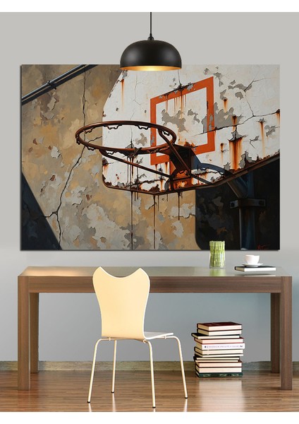 Sert Basketbol Potası Figürü Dekoratif Kanvas - Mdf Ahşap Tablo fırsatları