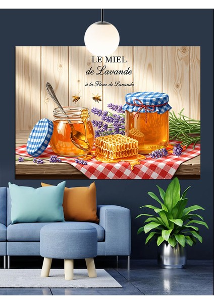 Bal Reçel Kavanozları Natürmort Dekoratif Kanvas - Mdf Ahşap Tablo fırsatları