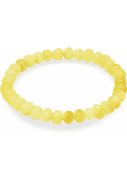 Sarı Beyaz Renk Natural Form Doğal Damla Kehribar Erkek Bileklik