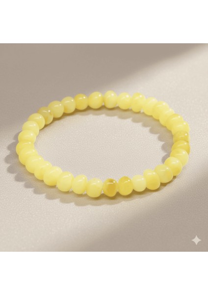 Sarı Beyaz Renk Natural Form Doğal Damla Kehribar Erkek Bileklik indirimleri