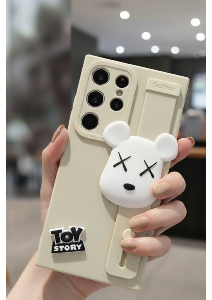 Samsung S22 Ultra Uyumlu Kılıf Bej Renk 3D Figürlü Darbe Emici Yumuşak Silikon Kapak modelleri