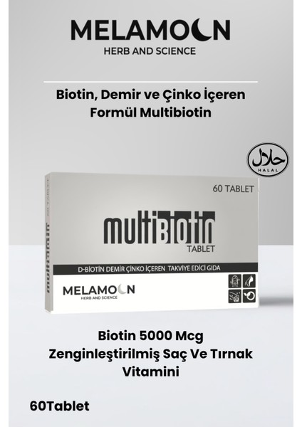 5000 Mcg 60 Tablet- Biotin, Demir, Çinko (Saç, Tırnak ve Cilt için)