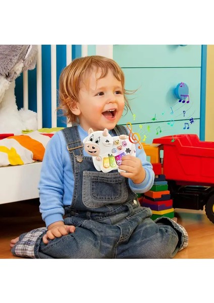 Sesli Işıklı Müzikli Inekli Bebek Piyanosu - Müzikli Işıklı Bebek Piano Eğitici