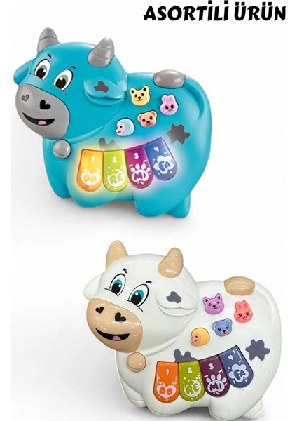 Sesli Işıklı Müzikli Inekli Bebek Piyanosu - Müzikli Işıklı Bebek Piano Eğitici modelleri