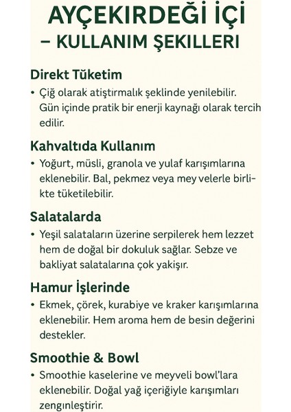 Ay Çekirdeği Içi 250 G | Doğal Ayçekirdeği Içi – Doğal Çiğ Atıştırmalık fırsatları