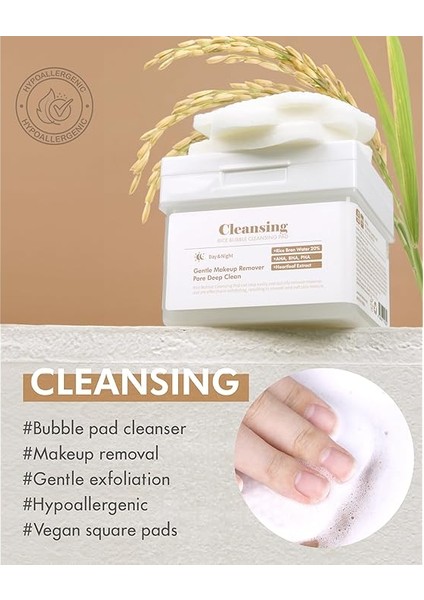 Rice Bubble Temizleme Pedi Makyaj Temizleyici Peeling Etkili ve Nemlendirici Temizleme Pedi 80 Adet fiyatları