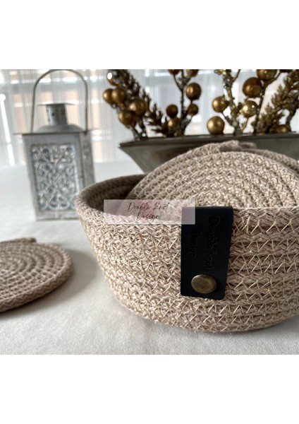 7 Prç Bardak Altlığı Set Tress Supla Jüt Hediyelik