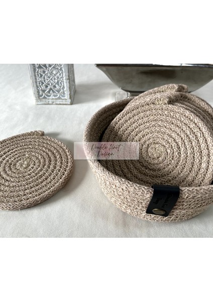 7 Prç Bardak Altlığı Set Tress Supla Jüt Hediyelik modelleri