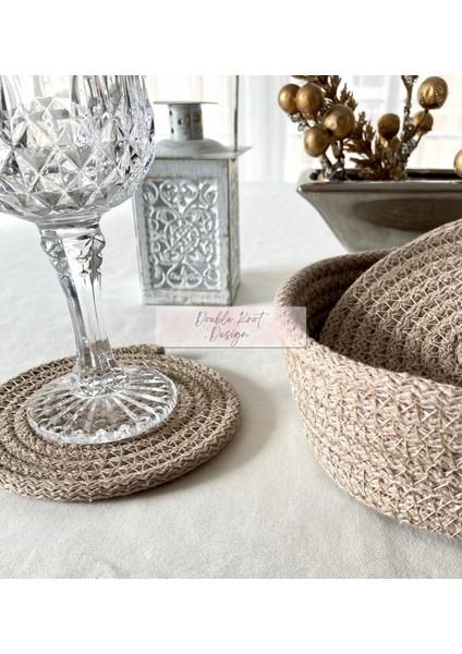 7 Prç Bardak Altlığı Set Tress Supla Jüt Hediyelik fırsatları