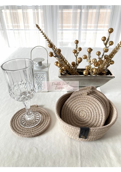 7 Prç Bardak Altlığı Set Tress Supla Jüt Hediyelik indirimleri