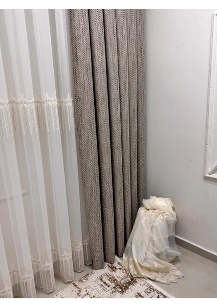 Nivemeshome 400 Diana Şönil Dokuma Vizon 1/3 Pile Fon Perde Apm fiyatları