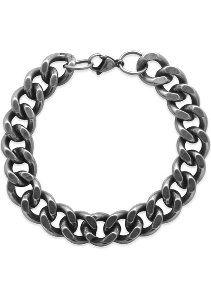 Eskitme Renk Gurmet Zincirli Modern Tasarım Erkek Çelik Bileklik