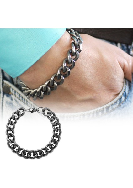 Eskitme Renk Gurmet Zincirli Modern Tasarım Erkek Çelik Bileklik fiyatları