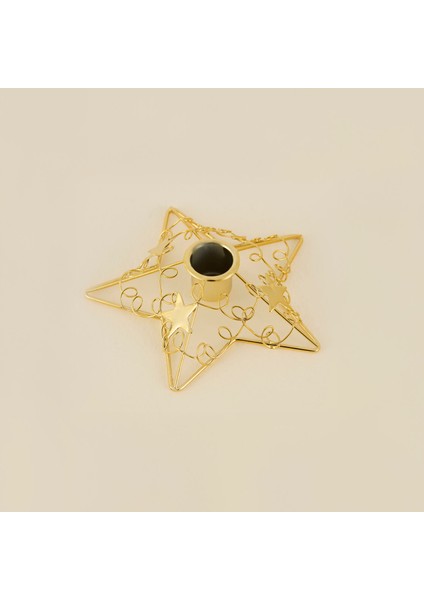 New Year Yılbaşı Yıldız Şekilli Şamdan Mumluk Gold fiyatları