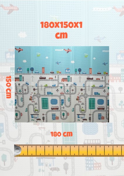 Katlanabilir Çift Taraflı Eğitici Çocuk Oyun Matı, Halısı 180X150 (Taşıma Çantalı)-London modelleri