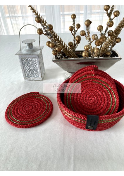 7 Prç Bardak Altlığı Set Tress Supla Jüt Hediyelik modelleri