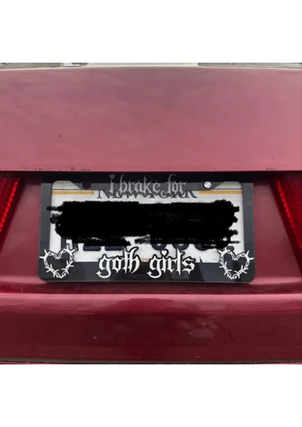 Siyah Plaka Çerçevesi Dekoratif Lisans Freni Goth Girls Otomatik Plaka Çerçevesi Araba Lover Için Taşınabilir (Yurt Dışından) fiyatları