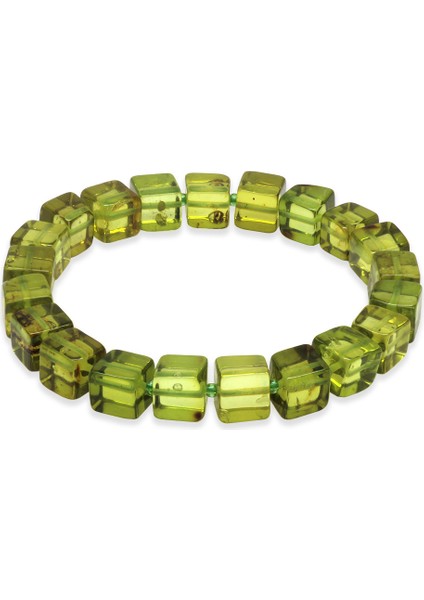 Su Yeşili Küp Kesim Doğal Damla Kehribar Erkek Bileklik fiyatları