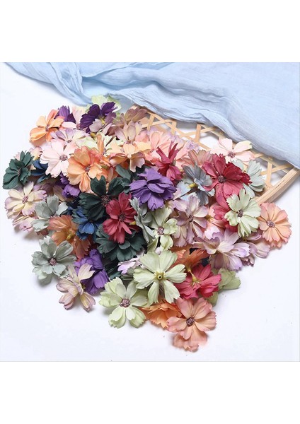 50PCS Ipek Papatya Başı Mini Ev Düğün Dekorasyon Diy Karalama Defteri Noel Çelenk Başlıkları Yapay Papatya Başları (Yurt Dışından)