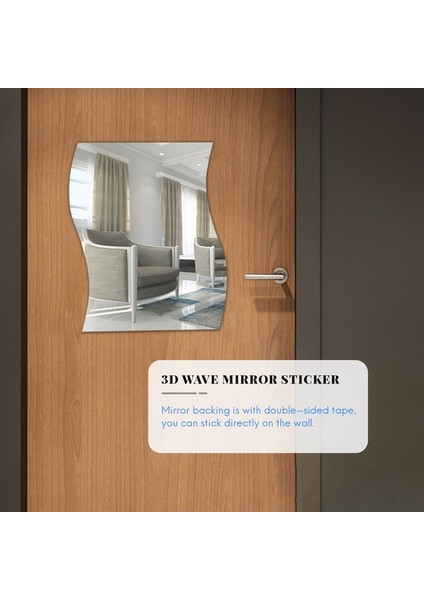 6 Adet 3D Dalga Ayna Etiketi Diy Gümüş Duvar Ayna Etiketi Akrilik Duvar Çıkartması Çıkarılabilir Yansıtıcı Stickers Ev Dekor (Yurt Dışından) fırsatları