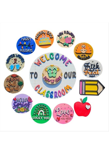 Hoşgeldin Kapı Plakası, Değiştirilebilir Kapı Plakası, Ahşap Mektup Asılı Işareti Duvara Monte Oturma Odası Duvar Montajı (Yurt Dışından)