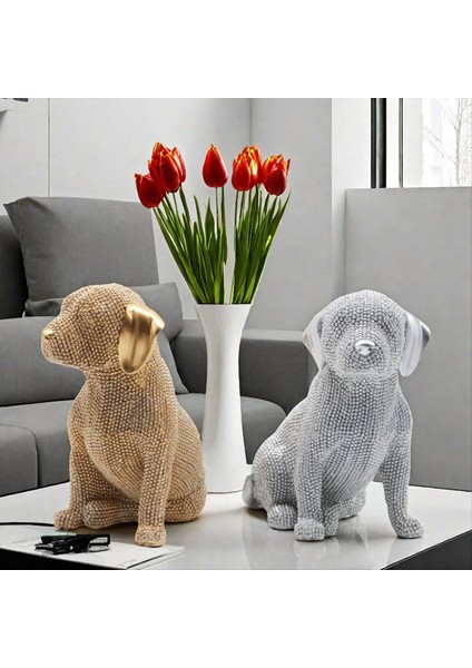 Iskandinav Modern Lüks Yeni Ürün Noktası Boncuklar Labrador Ev Hayvan Köpek Dekorasyon Reçine Zanaat Süsleri (Yurt Dışından) fiyatları