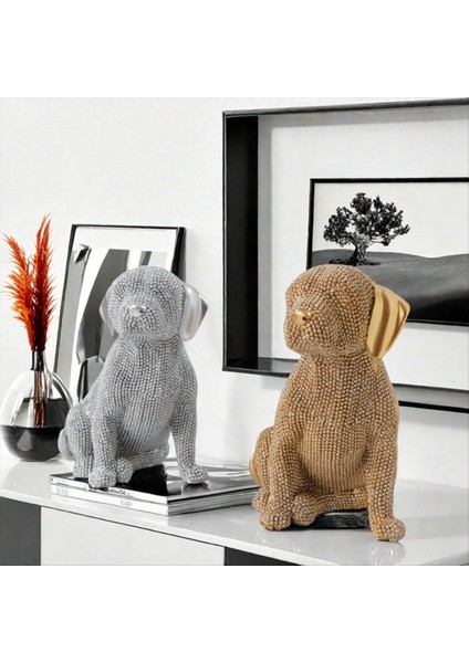 Iskandinav Modern Lüks Yeni Ürün Noktası Boncuklar Labrador Ev Hayvan Köpek Dekorasyon Reçine Zanaat Süsleri (Yurt Dışından) fırsatları