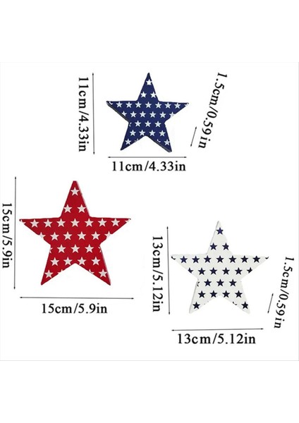 Beş Parçalı Yıldız Logo Süslemeleri Anma Günü Süslemeleri Kırmızı, Mavi ve Beyaz Yıldız Dekorasyonları (Yurt Dışından) fırsatları