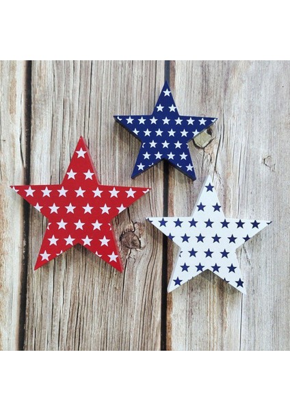 Beş Parçalı Yıldız Logo Süslemeleri Anma Günü Süslemeleri Kırmızı, Mavi ve Beyaz Yıldız Dekorasyonları (Yurt Dışından) indirimleri