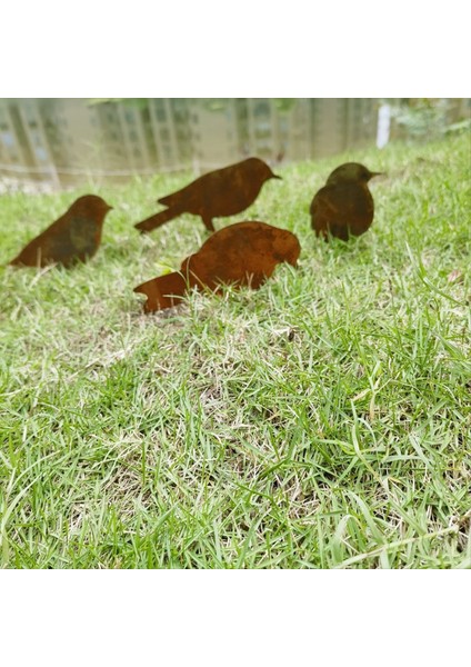 Paslı Kuşlar Dekorasyonu, Metal Kuşlar Heykelleri Hayat Benzeri Patinas Metal Kuşlar Bahçe Süsleri Siluet Bahçe Çit Dekora (Yurt Dışından)