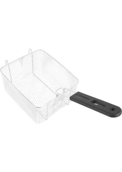 Paslanmaz Çelik Derin Kızartma Sepeti Dikdörtgen Tel örgü süzgeç uzun saplı kızartma pişirme aleti gıda sunumu sofra takımı (Yurt Dışından)