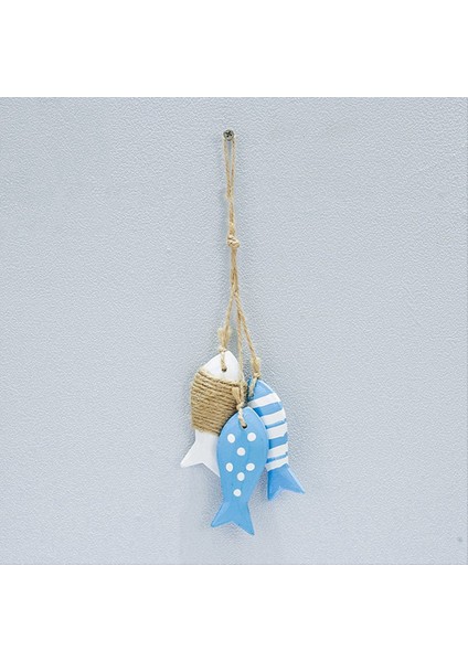 Deniz Duvar Asma Süsleme Ahşap Balık Dekor Mediterrany Tarzı Ahşap Kolye Süslemeleri Duvar Kapısı Asılı Dekor (Yurt Dışından)