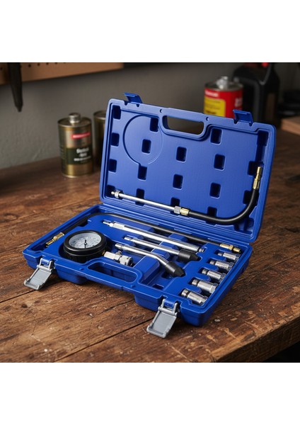 Mavi Taşıma Çantasında NT0011 Motor Kompresyon Test Cihazı 11 Parça fiyatları