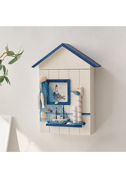 Duvara Monte Kabine Anahtar Raf, Ahşap Ev Anahtar Depolama Kutusu, Akdeniz Tarzı Model Heykel Ev Duvar Dekor Yelkenli (Yurt Dışından) indirimleri