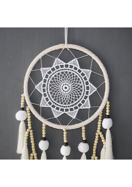 Macrome Duvar Asma Rüya Catcher Büyük Doğal Hairball (Püsküllü Boncuklar) (Yurt Dışından) modelleri
